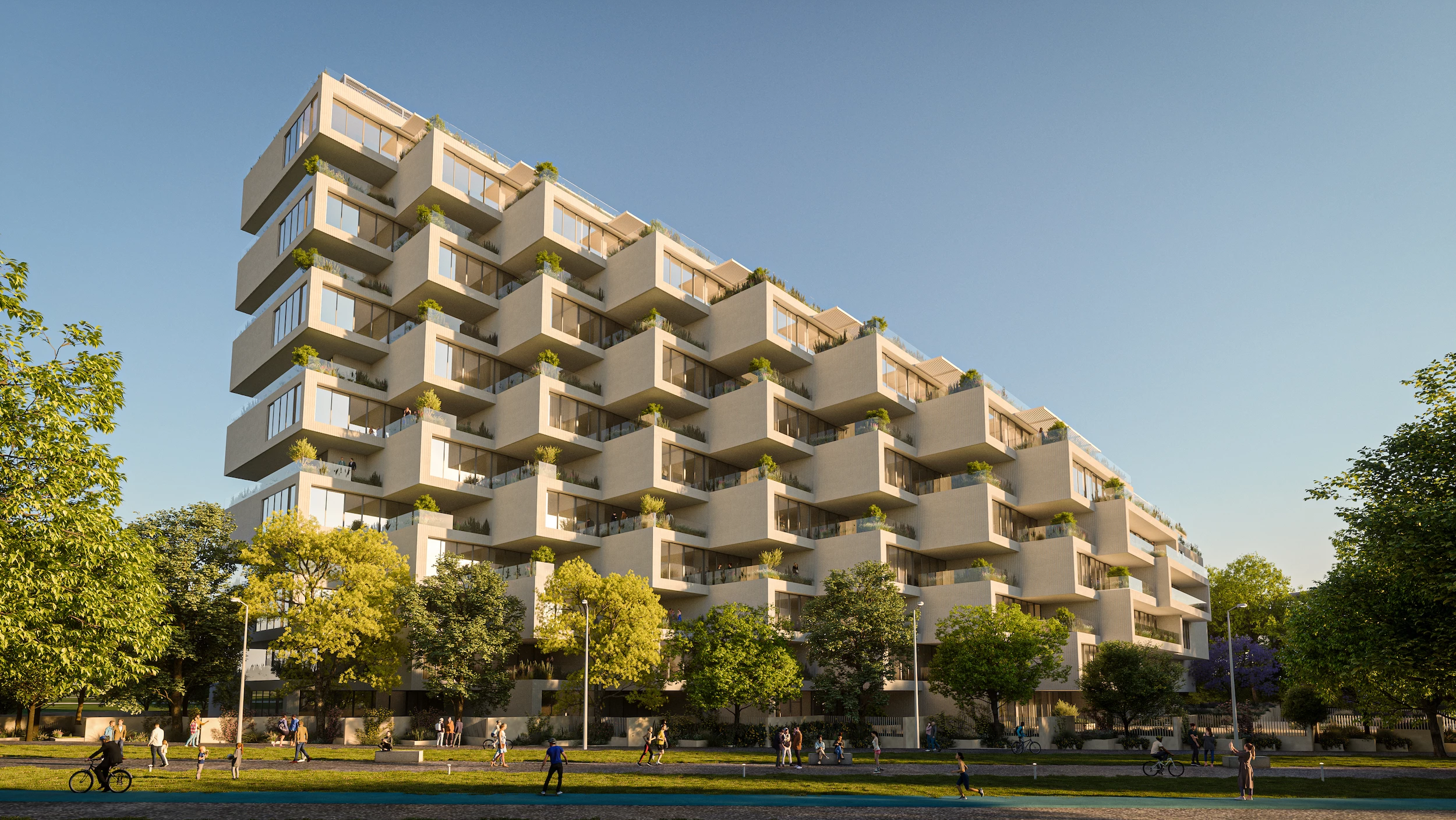 Park Rise will feature greenery on its exterior terrace areas and surrounding the building