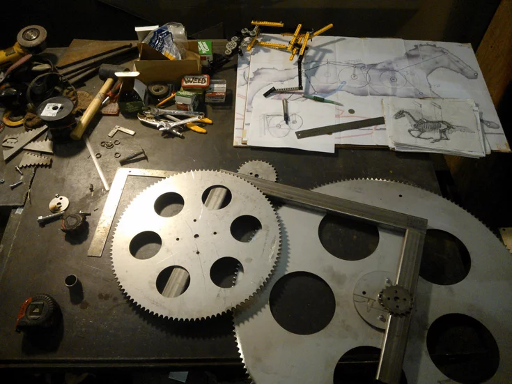 The first version of the Mechanical Horse was designed using a pencil and paper (Photo: Adrian Landon)