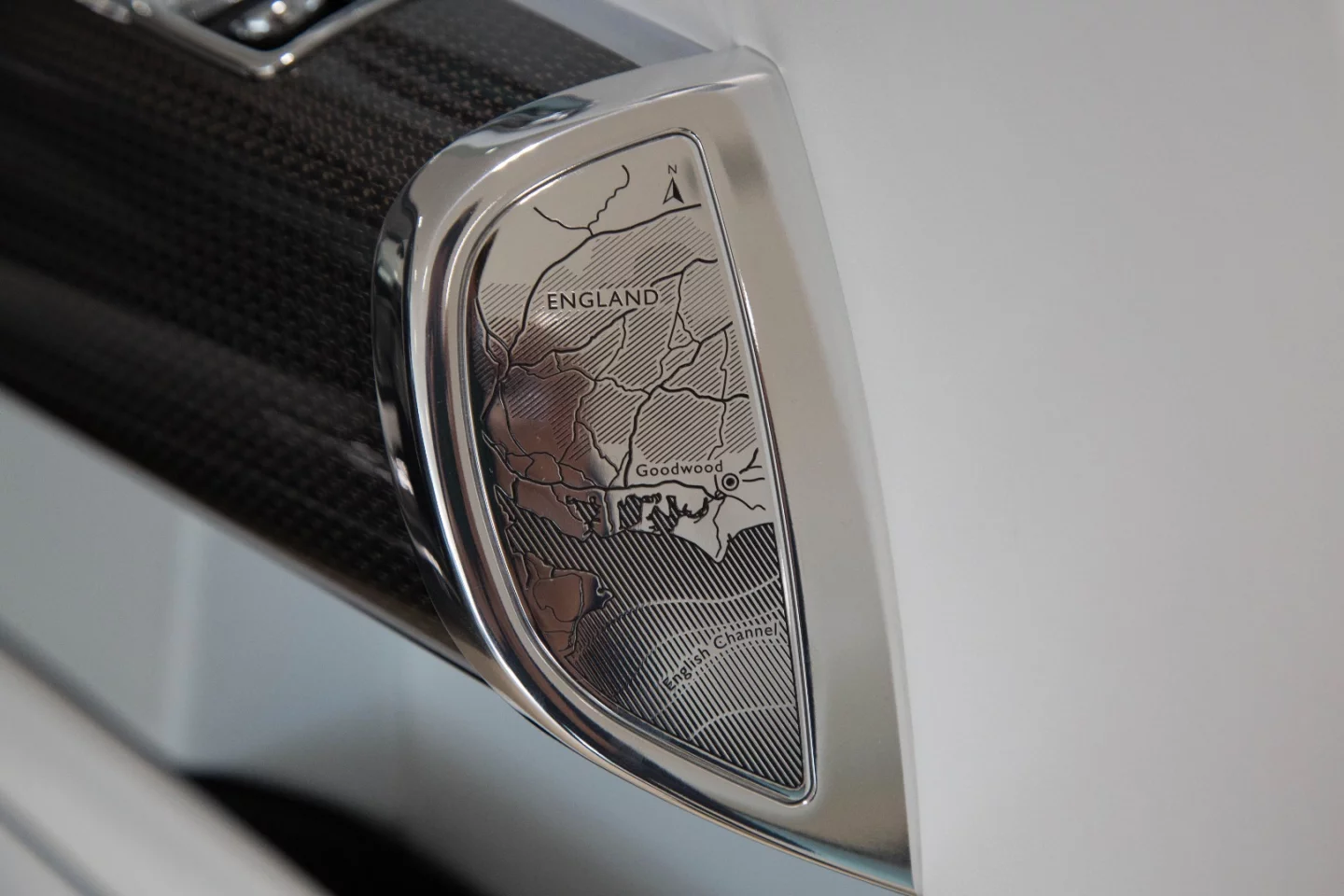 A map of Goodwood on the end of the the door trim in the Phantom Zenith