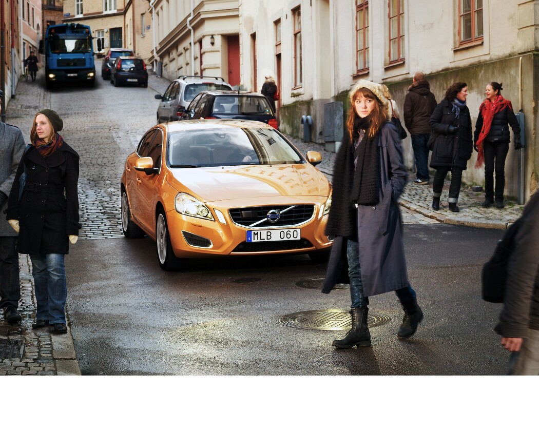 The all-new Volvo S60 incorporates Pedestrian Detection with full auto brake technology