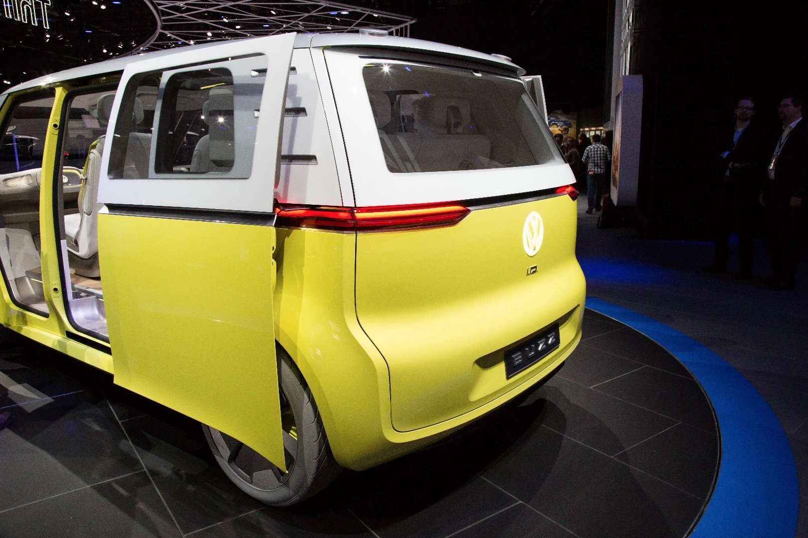The new VW I.D Buzz on the floor of the Detroit Auto Show