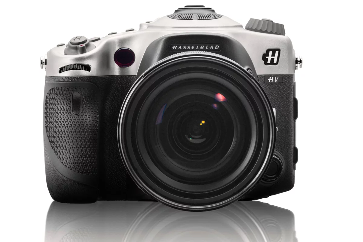 The Hasselblad HV is finished with details like titanium controls including a chunky mode dial, and obviously the iconic Hasselblad name and H logo