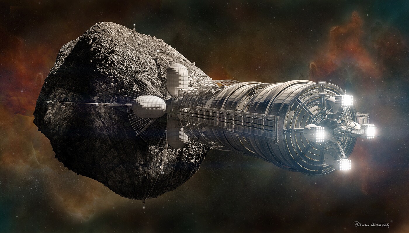 Versteeg also works with Deep Space Industries on concepts related to asteroids mining as a renewal source for sustainable living on other planets (Image: Bryan Versteeg / Spacehabs.com)