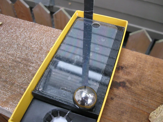 A Rhino Shield-protected piece of Gorilla Glass 2, post ball-drop