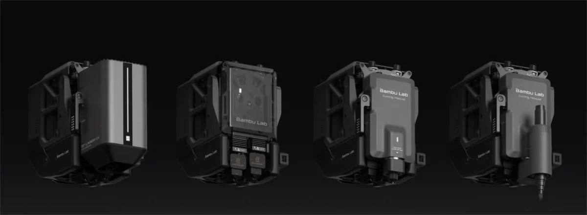 The H2D doesn't just come with these four attachments for more printing possibilities, but also a range of cameras, sensors, and capabilities for precise output