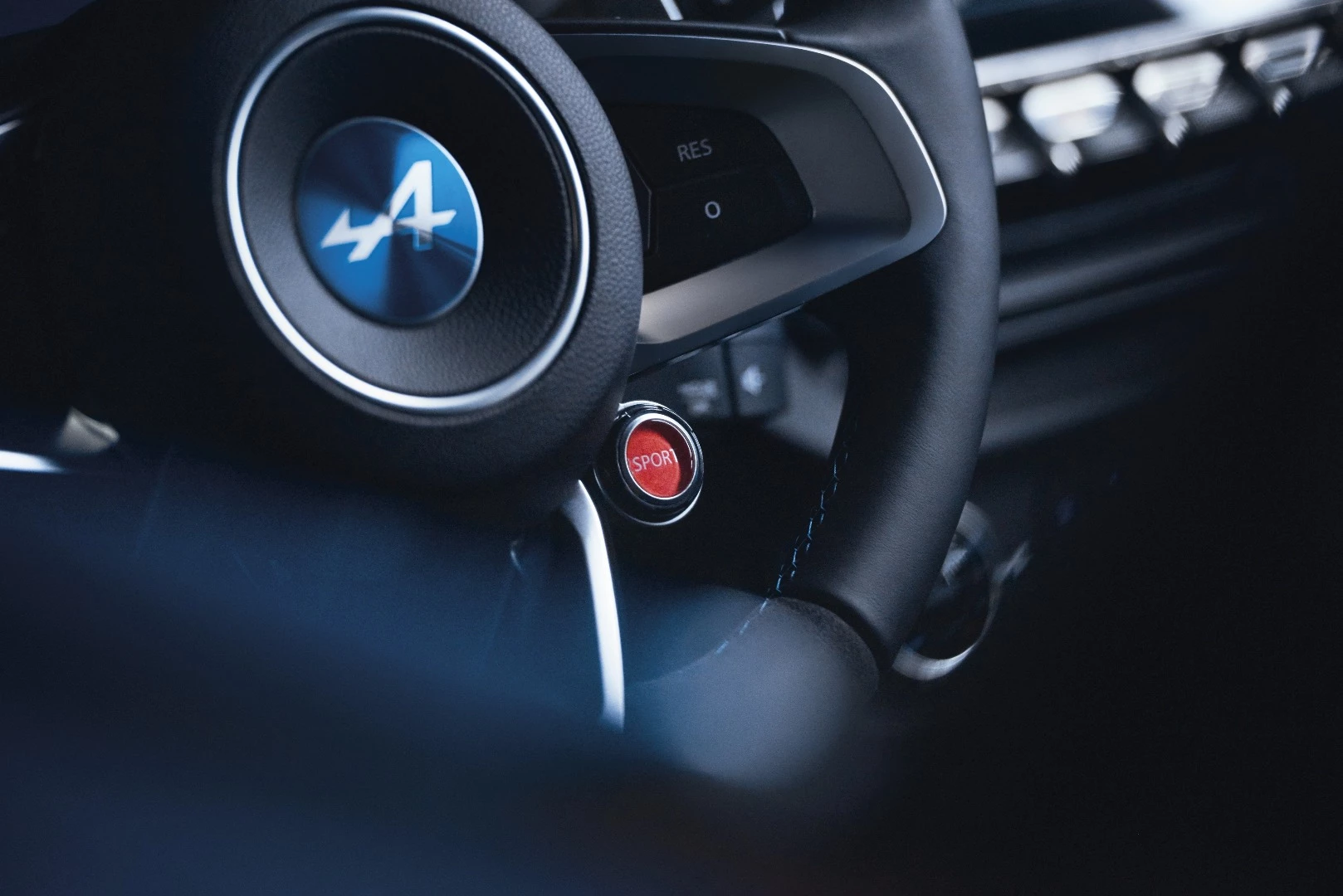 The steering wheel on the A110 is compact