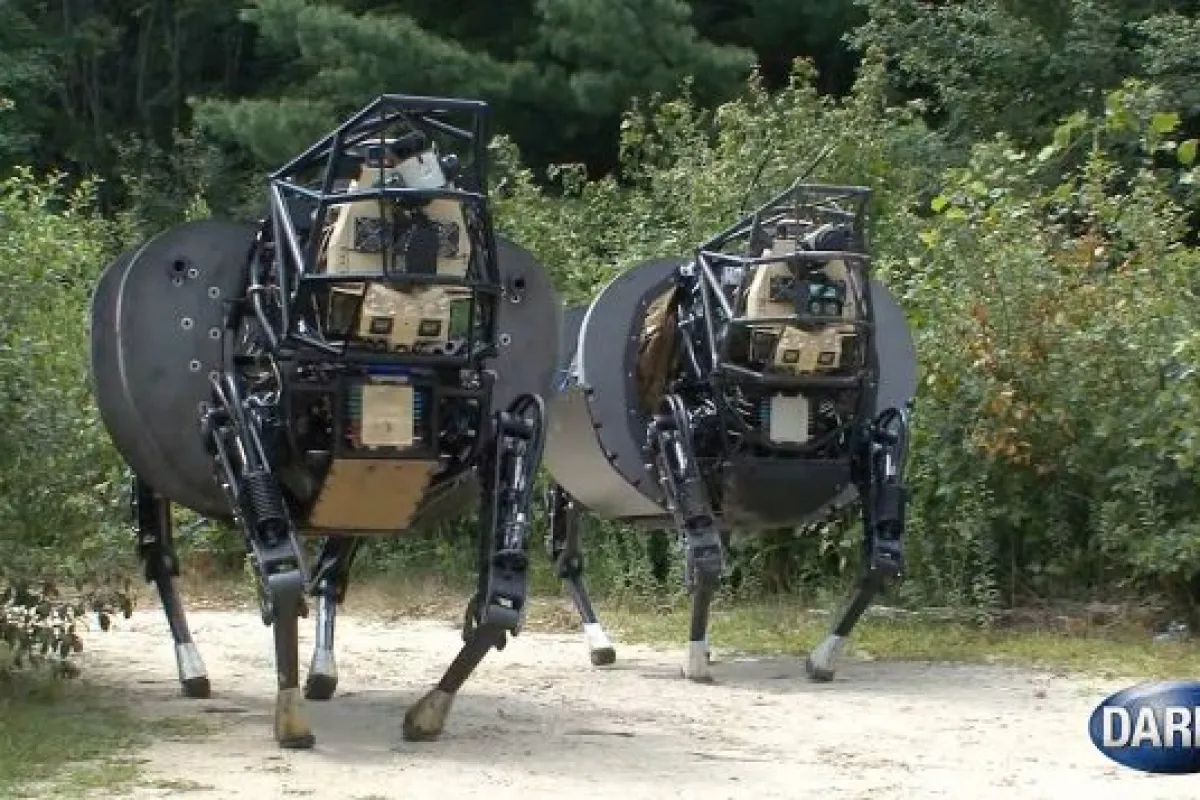 The two new LS3 prototypes, showing their stuff in DARPA's video