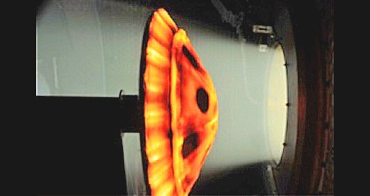 IREV3 inflatable reentry test vehicle being subjected to reentry thermal and dynamic conditions (Photo: NASA)