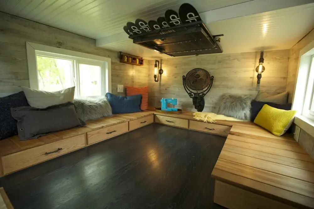The Tiny Ski Lodge includes a small hobby room for sewing and crafting