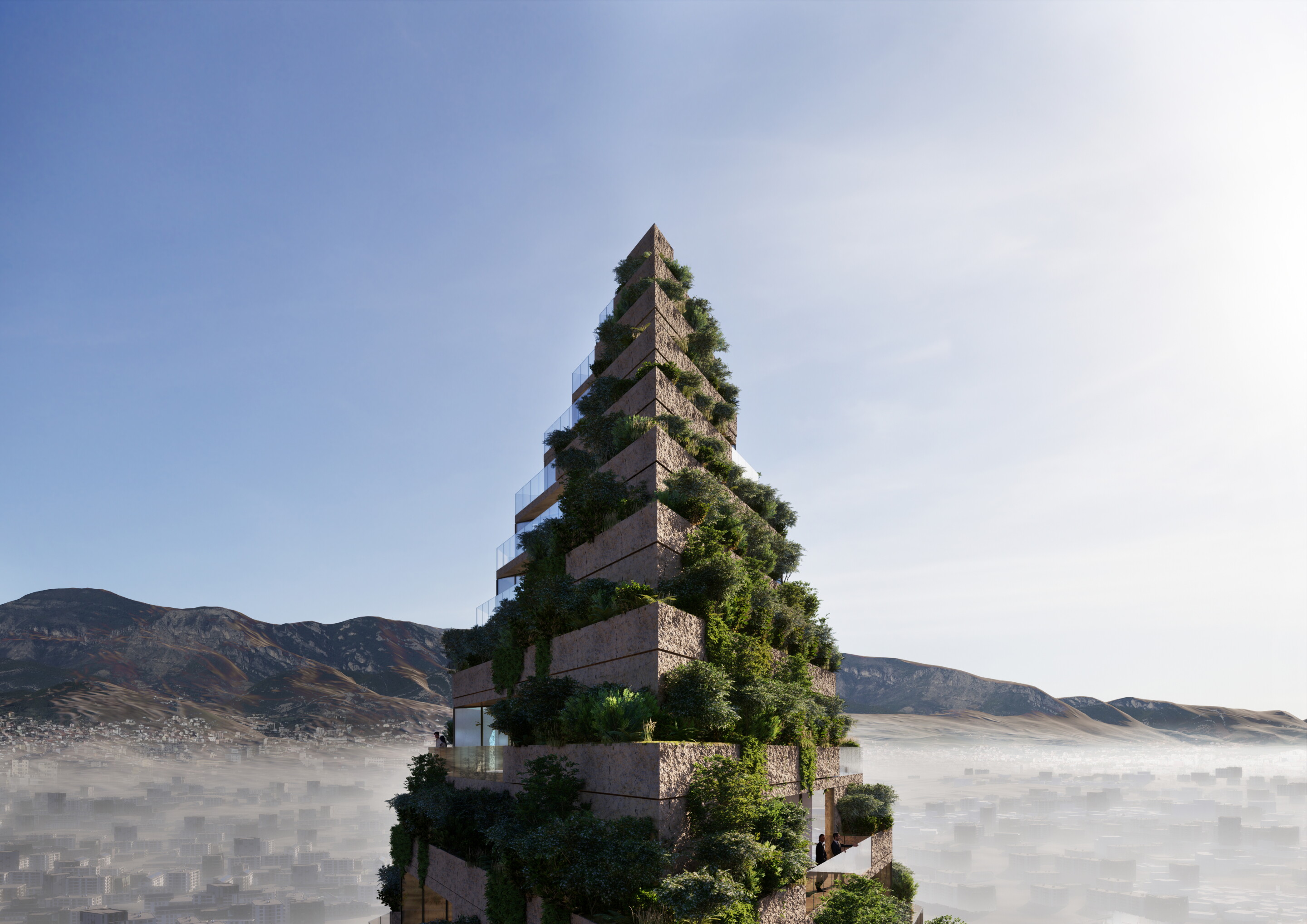 Mount Tirana's exterior will be planted with large amounts of greenery