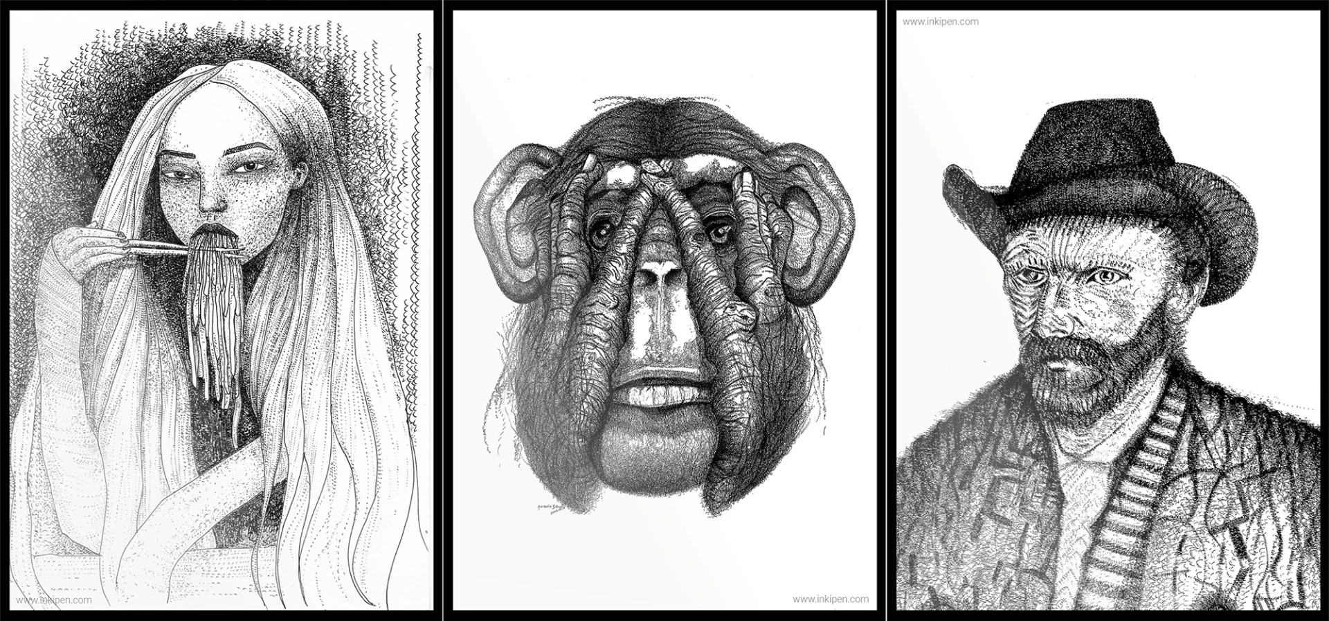 Examples of art drawn with the Inki pen