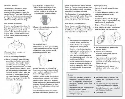 iPosture instructions