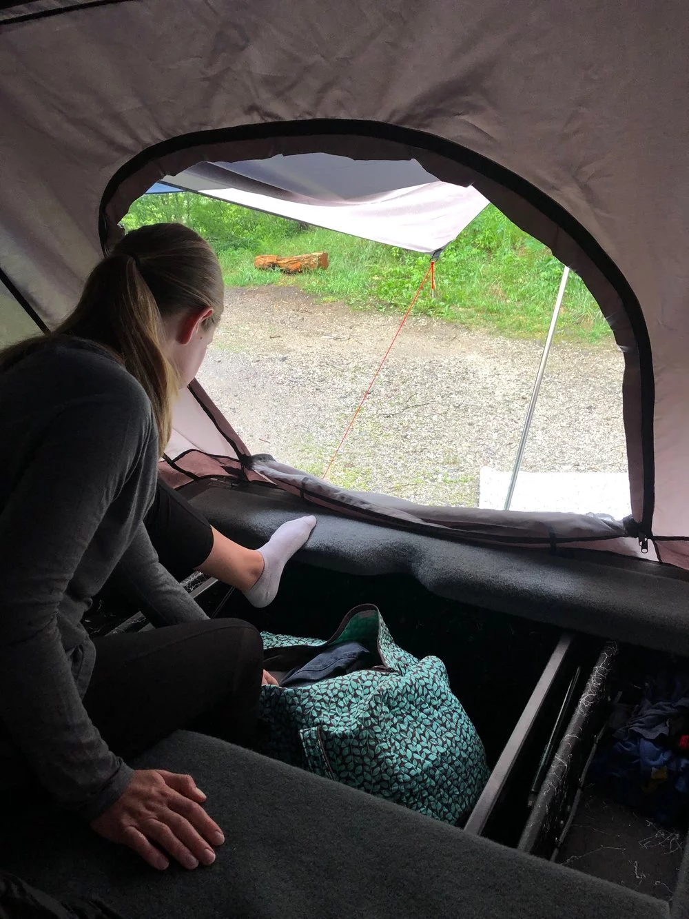 Tentrax tent trailers offer interior access into the storage tub