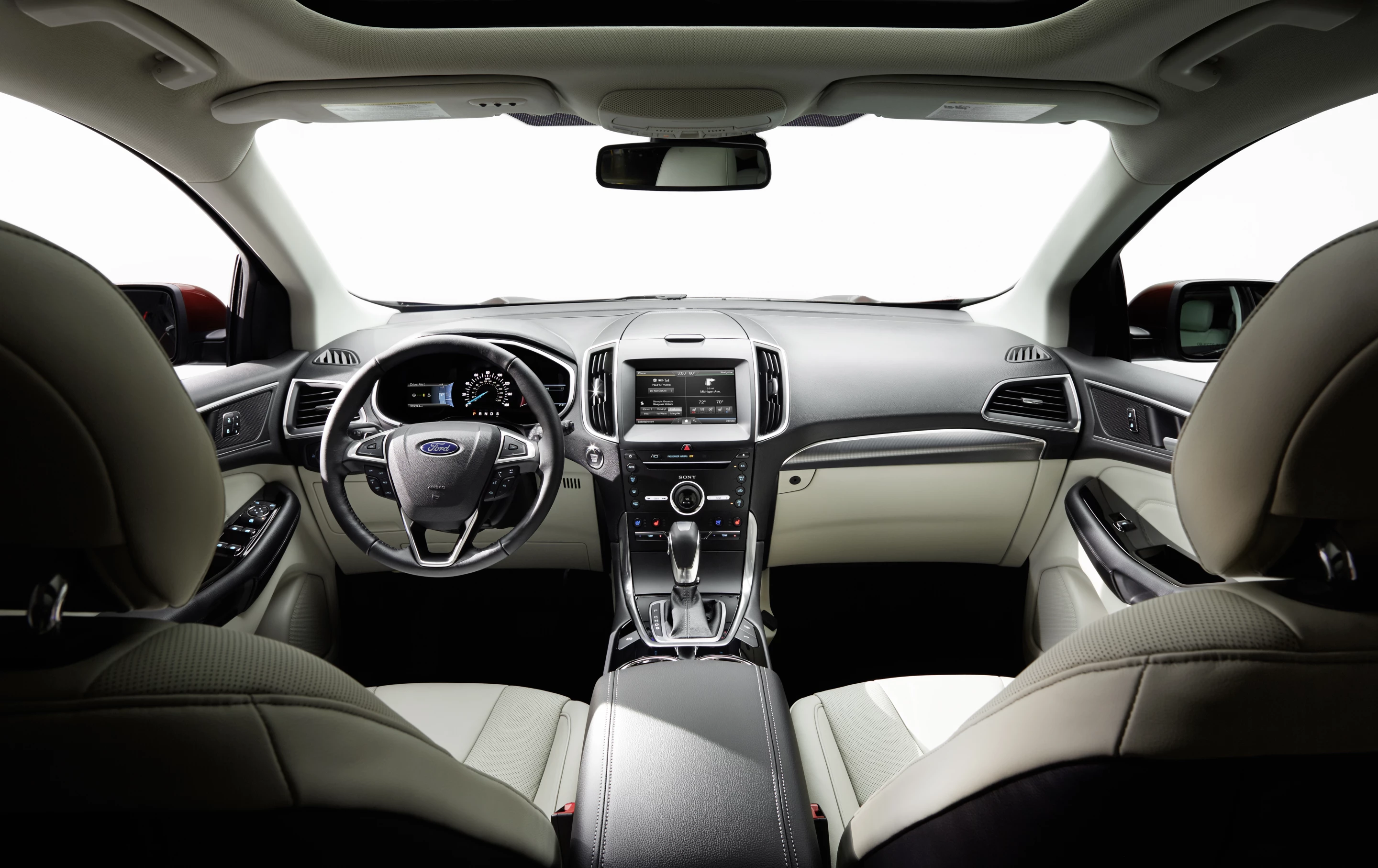 Inside, the Edge can be specced with Ford's SYNC system