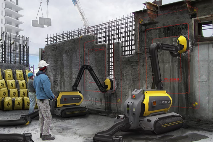 Artist's concept of ERO the demolition robot in action