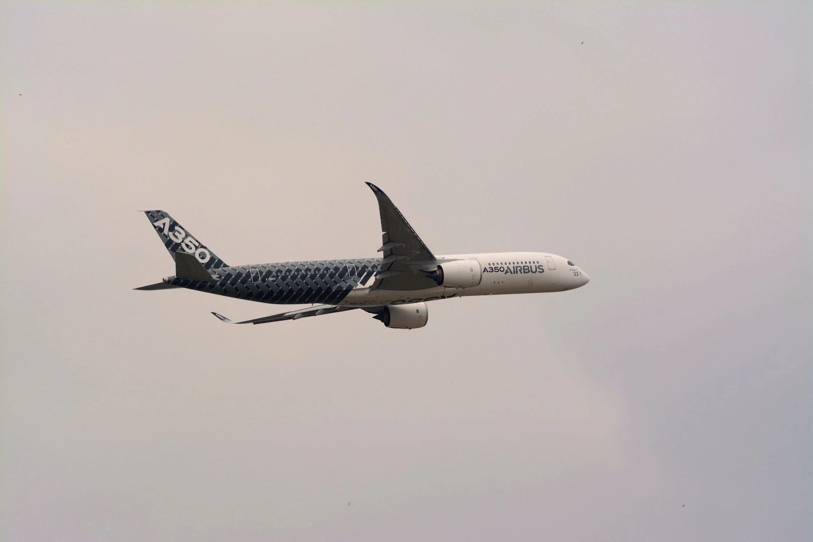 The fuselage and wing structures of the Airbus A350 XWB are made, for the most part, using carbon-fiber-reinforced polymer