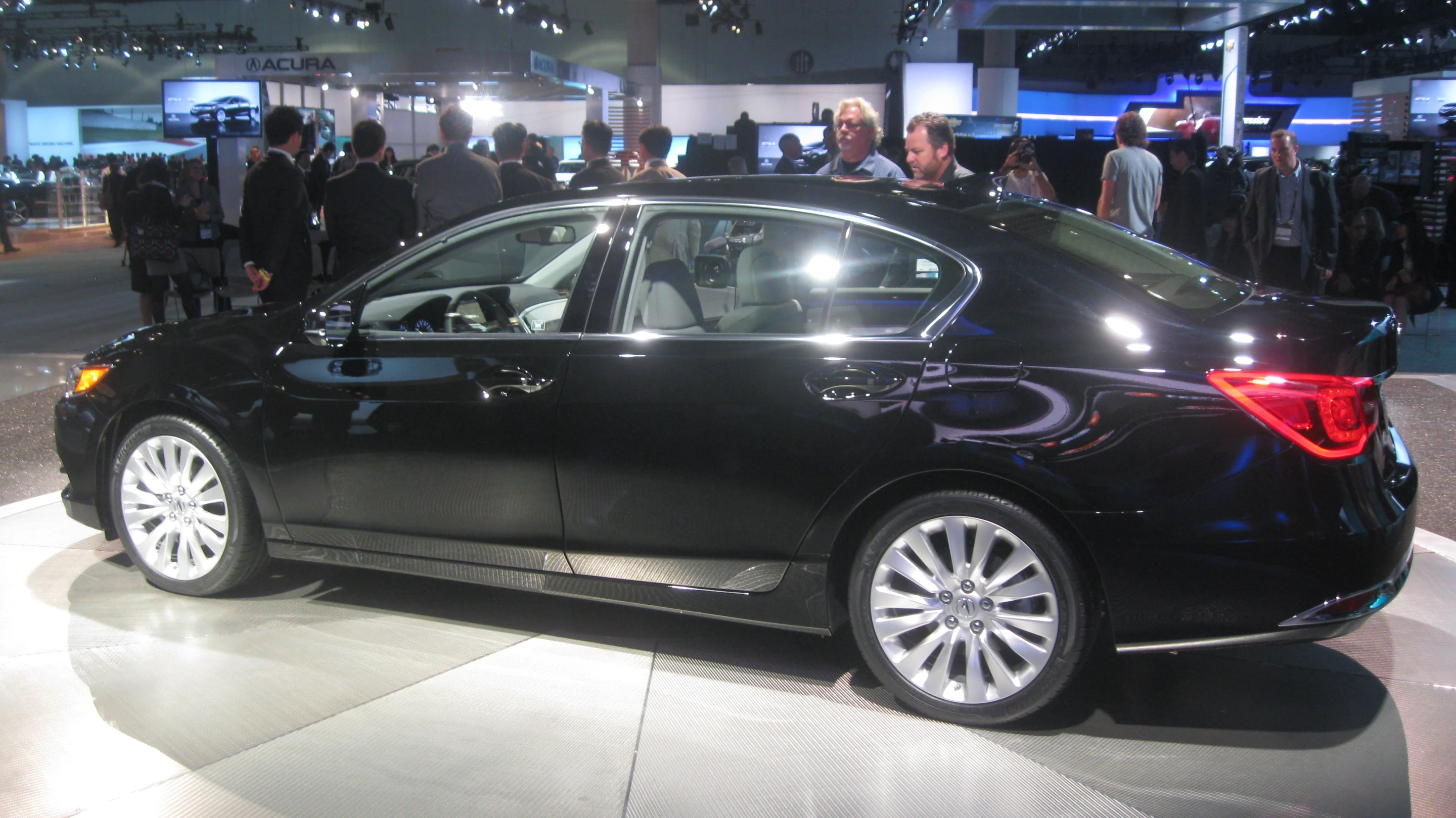 The rear quarter of the 2014 Acura RLX from the show