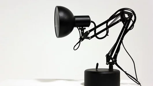 Pinokio, the robotic desk lamp, searches for faces to track once it's been turned on