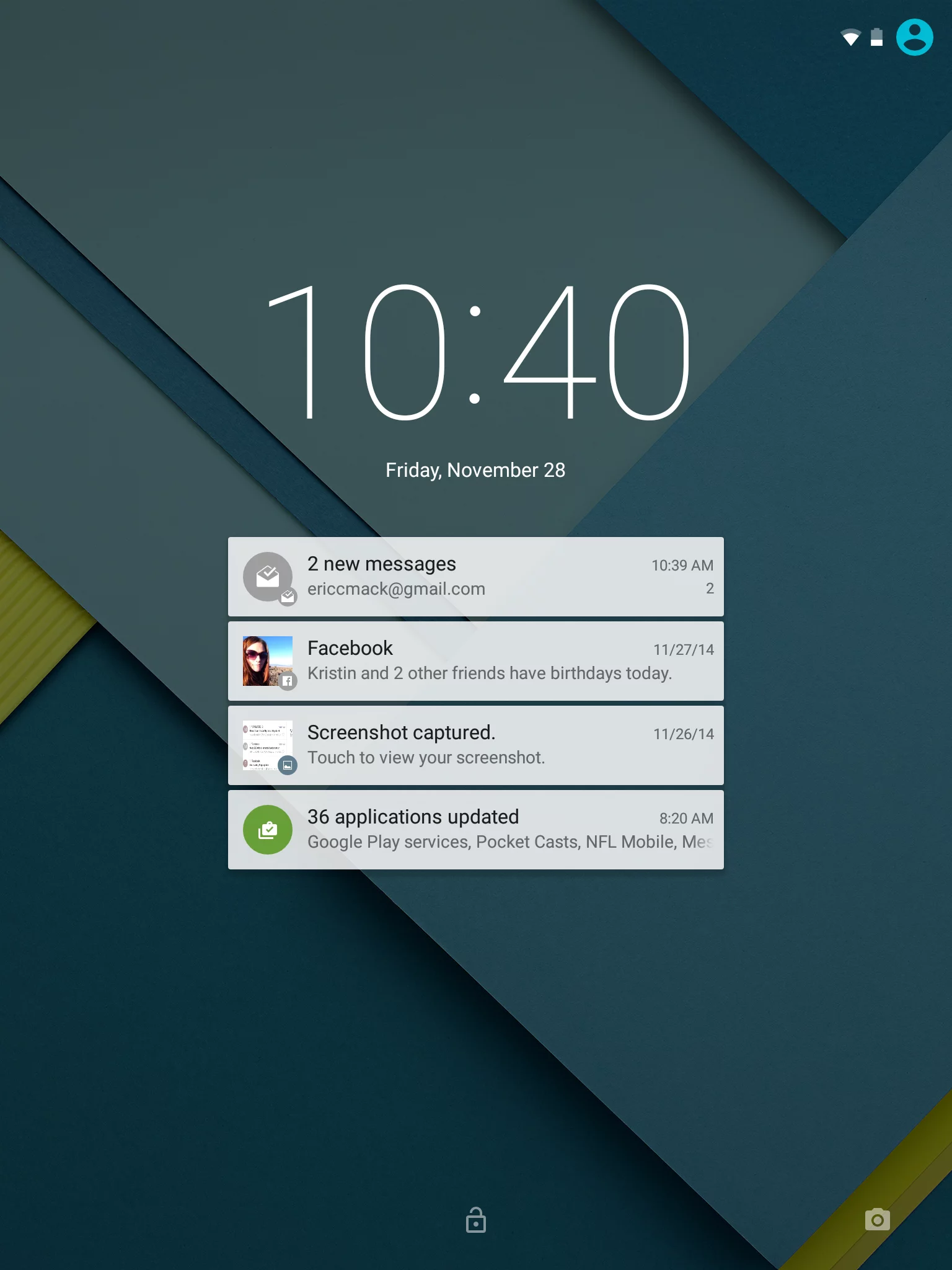 Full notifications on the lock screen