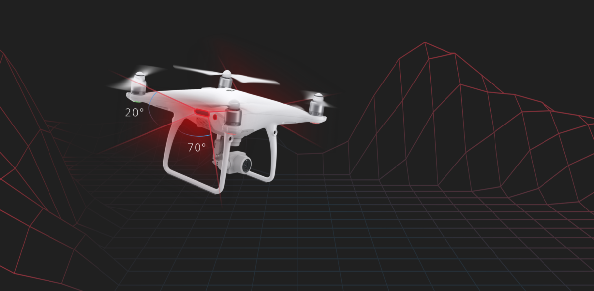 DJI Phantom 4 Pro: infra-red sensors on either side as well as stereo cameras front and back give the Phantom 4 Pro 360-degree obstacle detection and avoidance capability