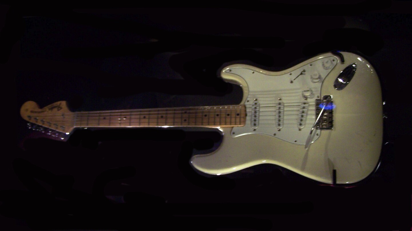 Used by Jimi Hendrix on stage at Woodstock, including Jimi's famous rendition of "The Star Spangled banner." Rumored to have been sold privately for US$2,000,000, but last time it appeared at auction (April 25, 1990 - Sotheby's), it fetched $325,000. This guitar can now be seen on display at the EMP museum.