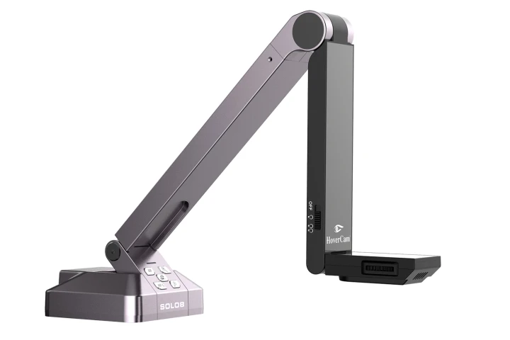 The HoverCam Solo 8 Document Scanner features ultra HD 4K resolution, full motion (30 fps) recording, high speed USB 3.0 connectivity