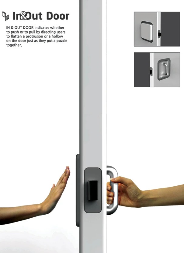 The design offers a handle to the "Pull" side and a panel to the "Push" side offering a more intuitive answer (Imaget: Jeon Hwan Soo)