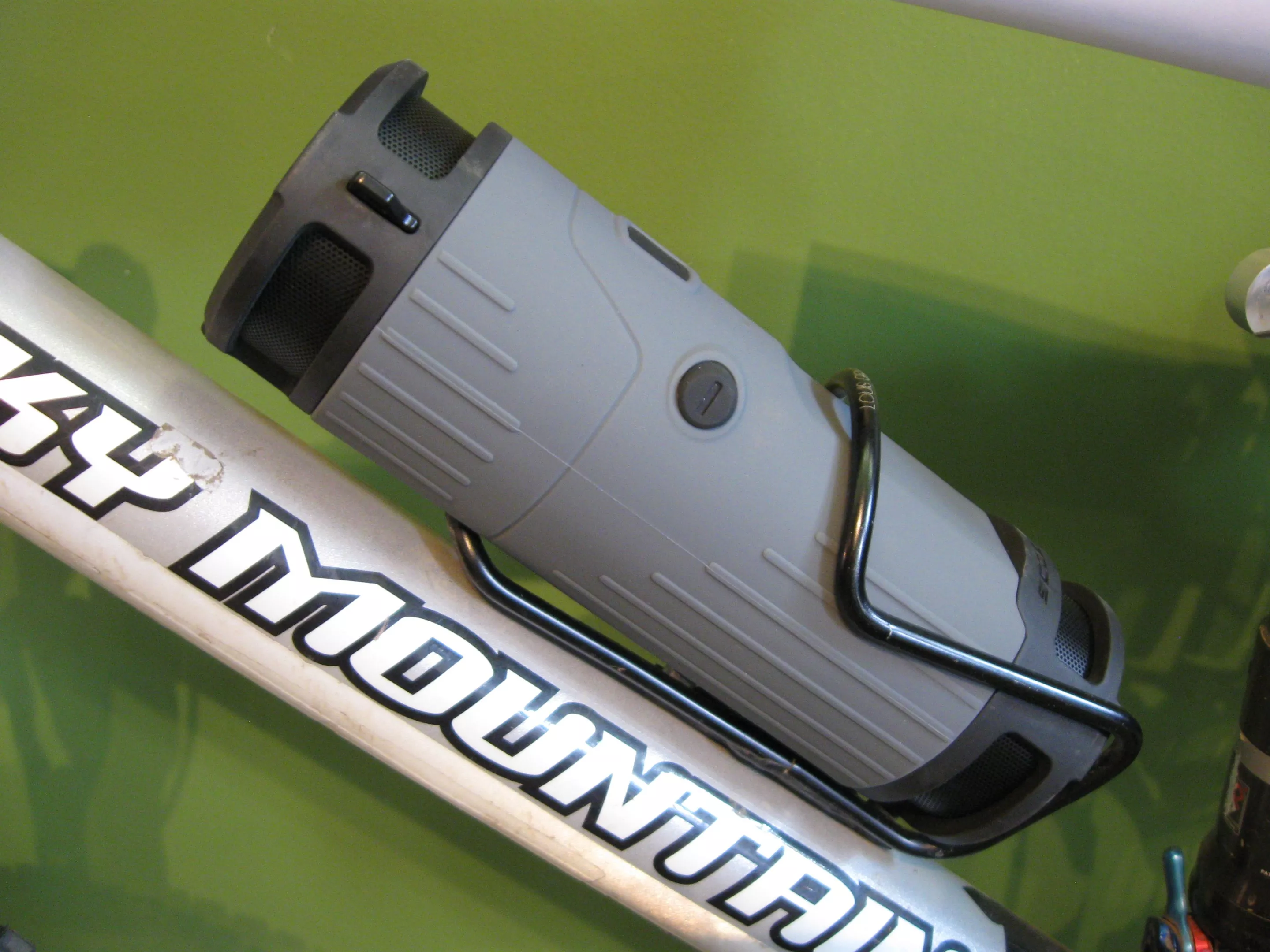 The BoomBottle sits better in a flatter water bottle cage