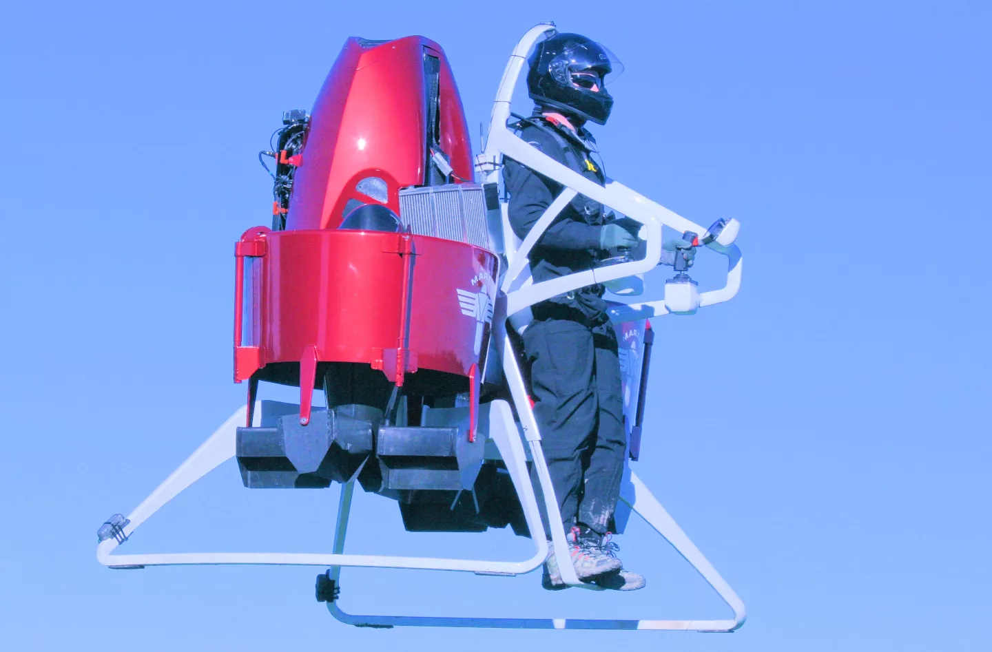 Martin Aircraft's new P12 Jetpack prototype has the ducted fans mounted at waist height for improved maneuverability (Photo: Martin Aircraft)