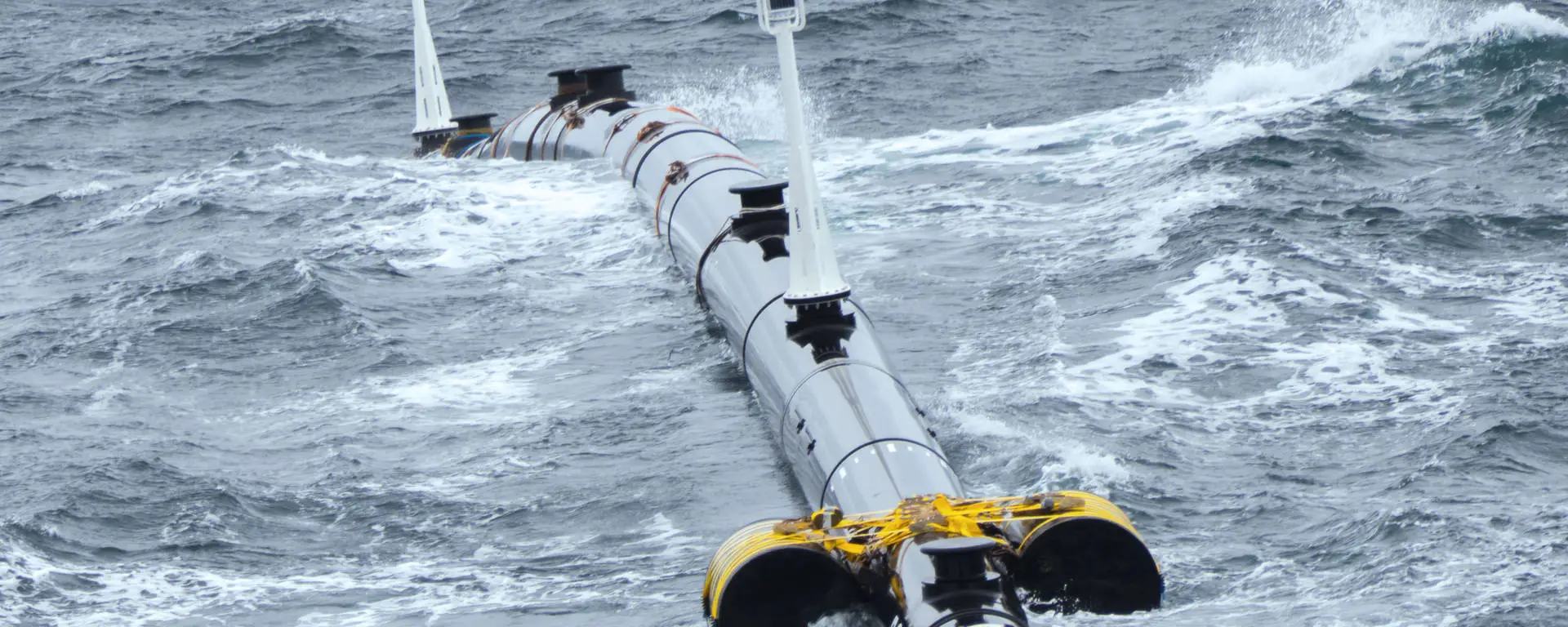 The Ocean Cleanup Project's trash-collection barrier under testing in the Pacific