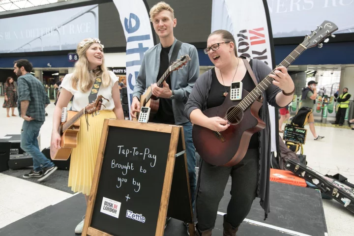 London buskers can now accept contactless payments thanks to a partnership between iZettle and Busk in London