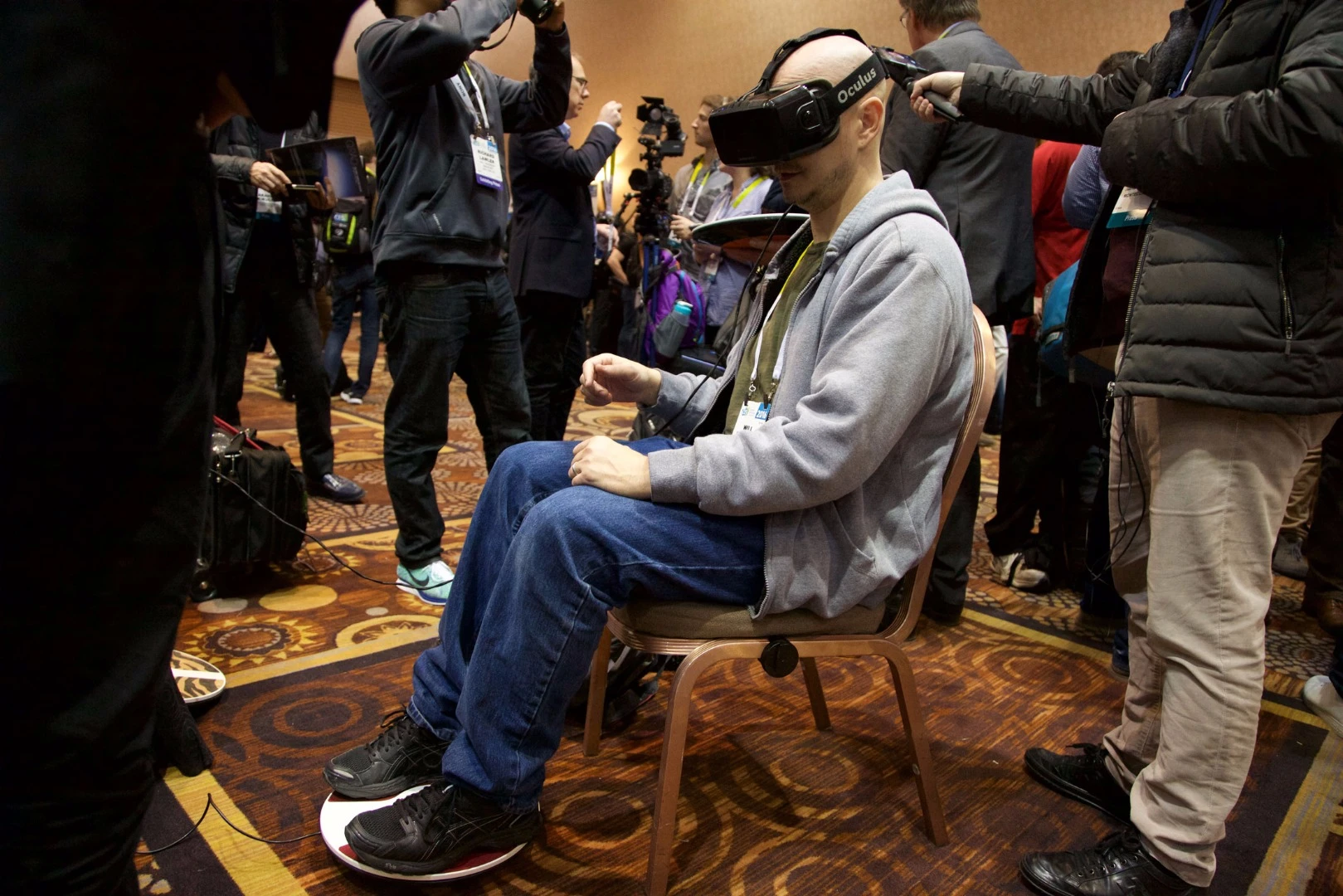 3DRudder would pair well with wireless "hands" controllers, like Oculus Touch