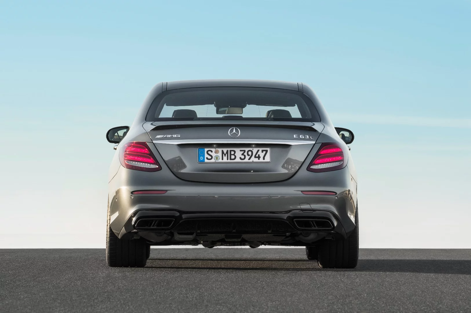 The AMG E63 diffuser is bigger and more aggressive than a regular E-Class