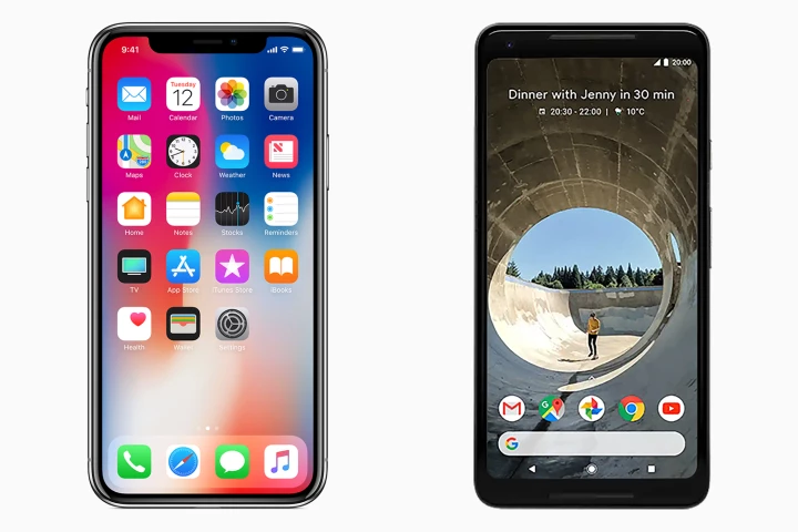 New models of Apple's iPhone (left) and Google's Pixel (right) are expected to be announced later this year