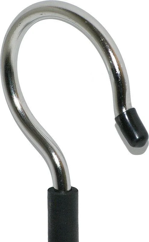 The Guitar Hanger's hook is sized to fit over any closet or rack rod