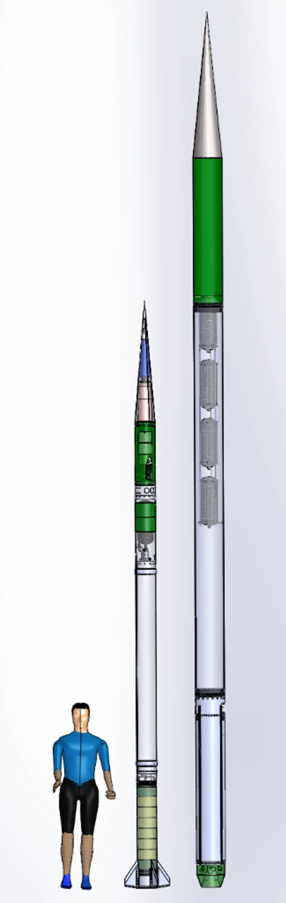 Starscraper (right) compared to BURPG's Quasar rocket