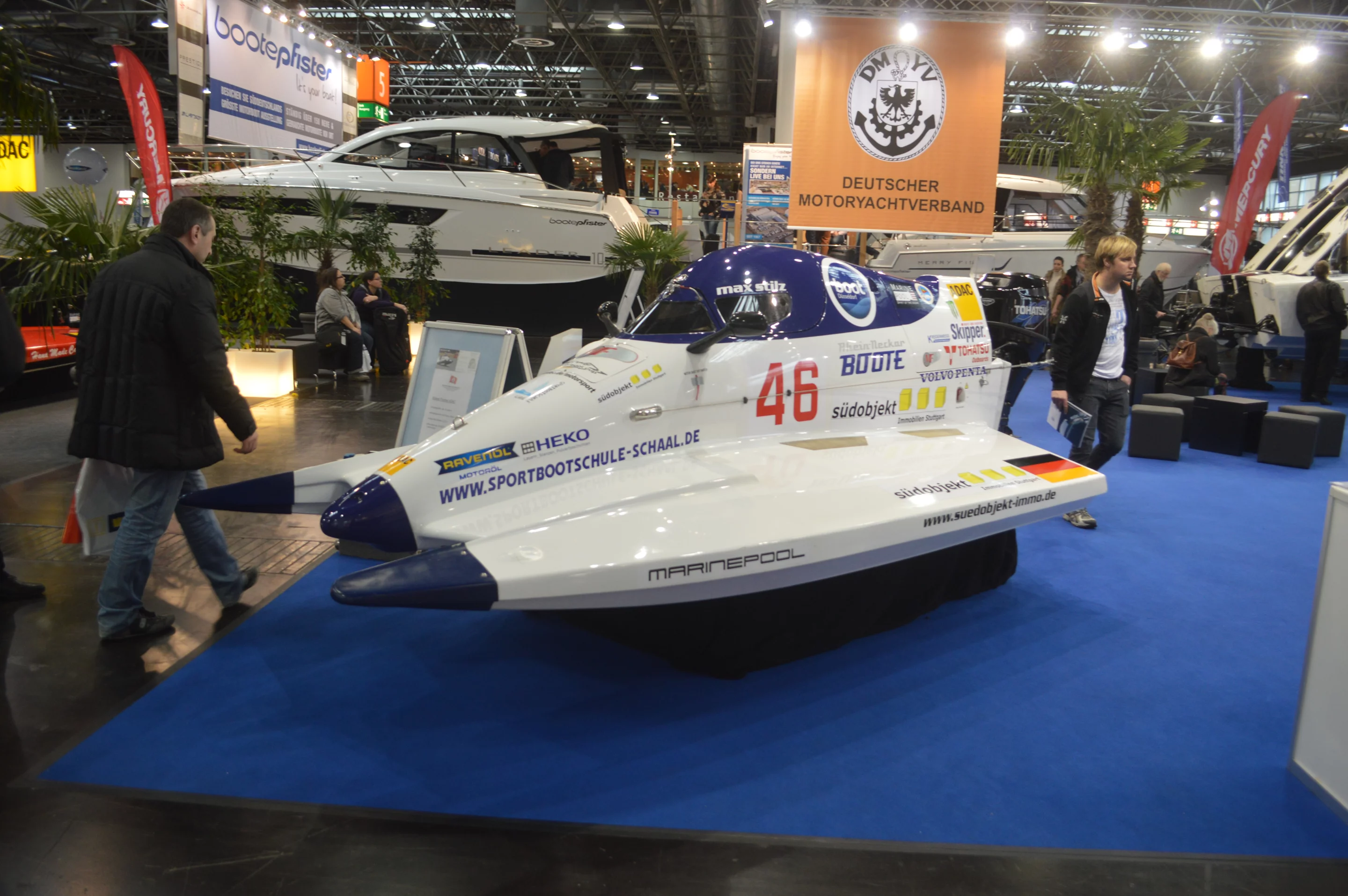 Powerboat display at Boot Dusseldorf