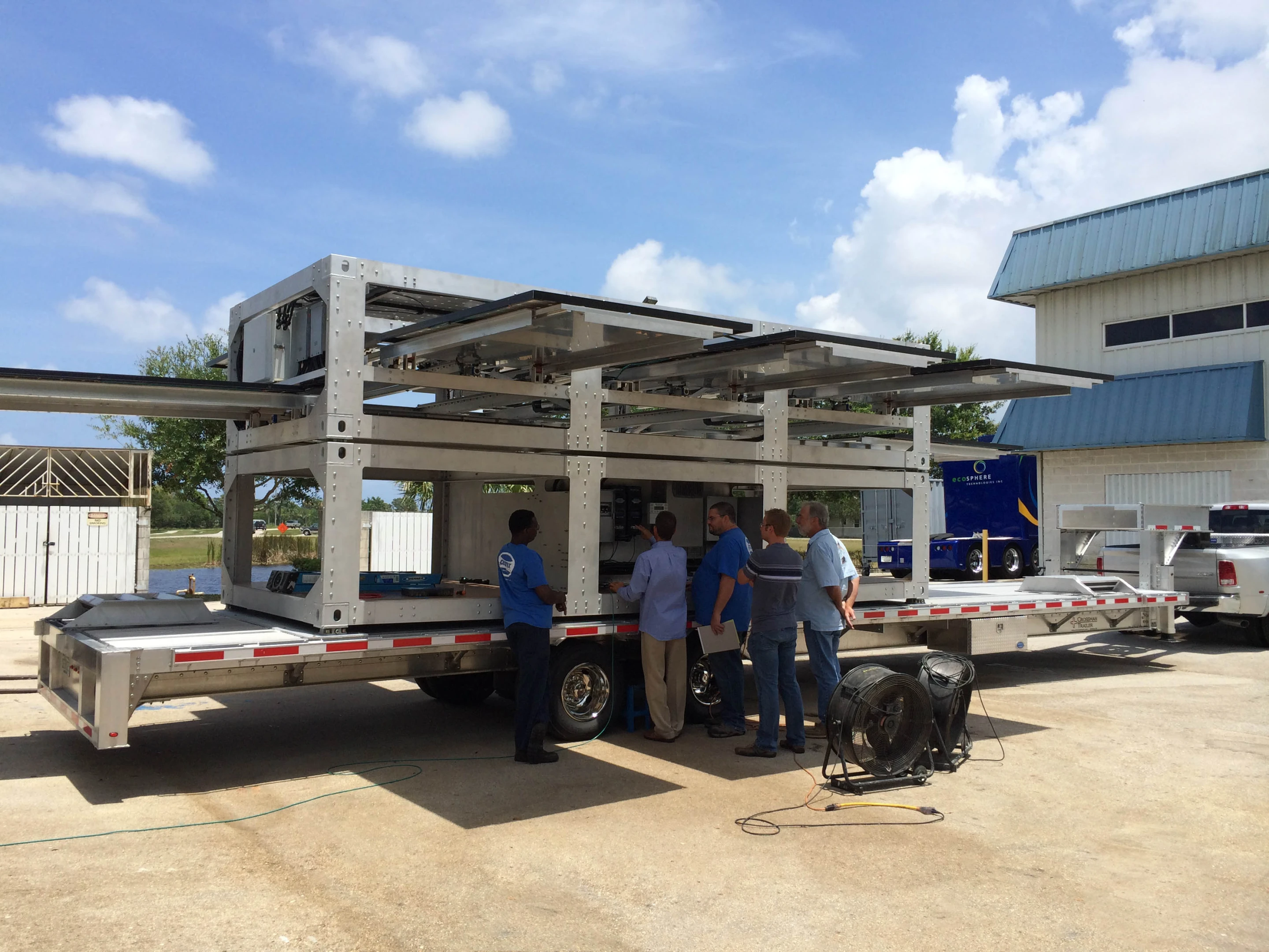 Available in three sizes, the pop-up power station can be transported by truck, train, boat or plane and installed anywhere with enough space to accommodate a 10, 20 or 30 foot standard ISO shipping container