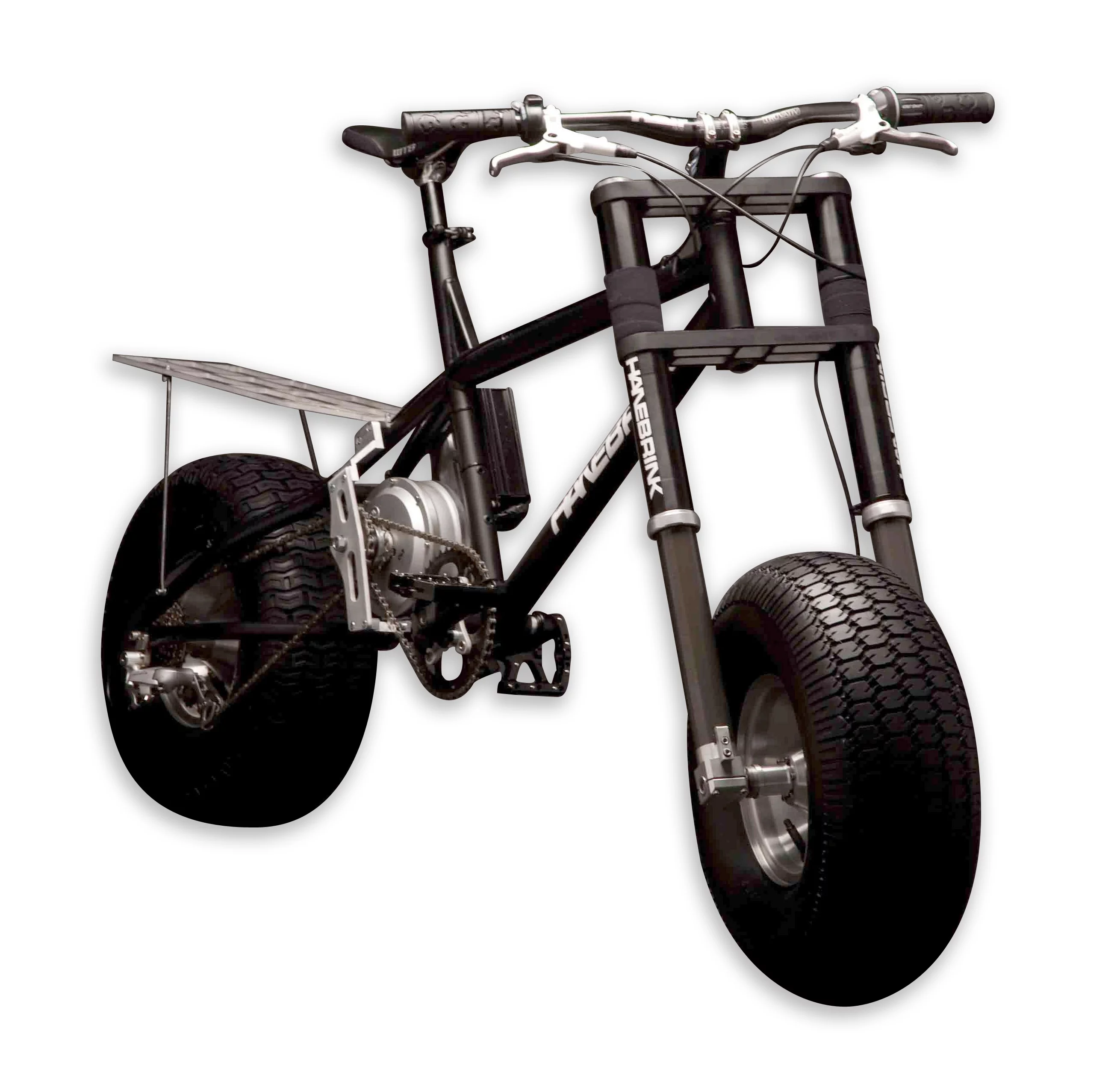 The bike benefits from a 6061- T6 aircraft seamless aluminum tube frame, hydraulic disk brakes and a carbon fiber handlebars where the throttle and motor controller is mounted