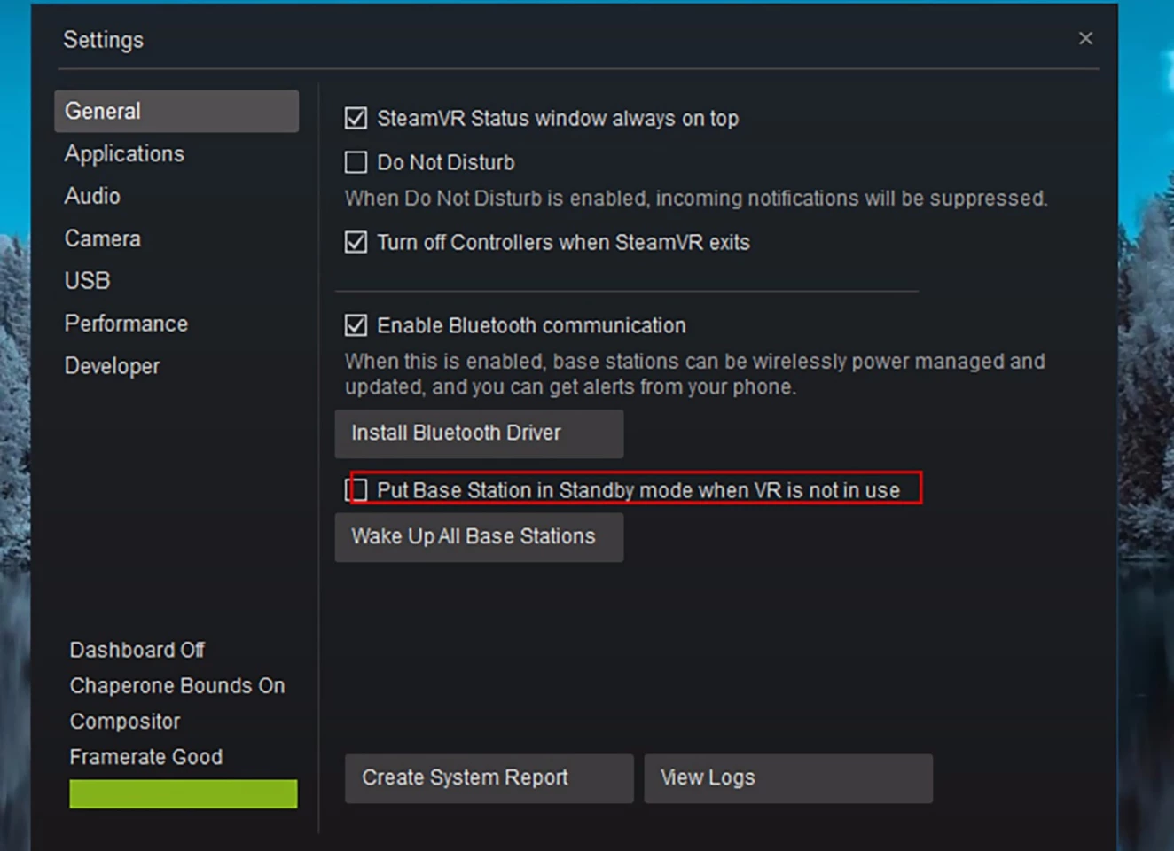 This setting makes your base stations automatically power down