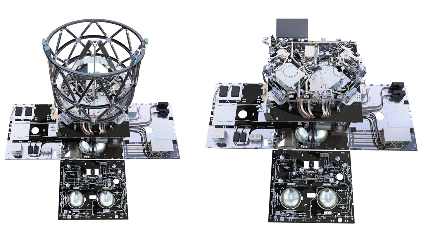 The Aladin instrument incorporates a telescope, two lasers and a number of sensitive receivers (Photo: ESA/ATG medialab)