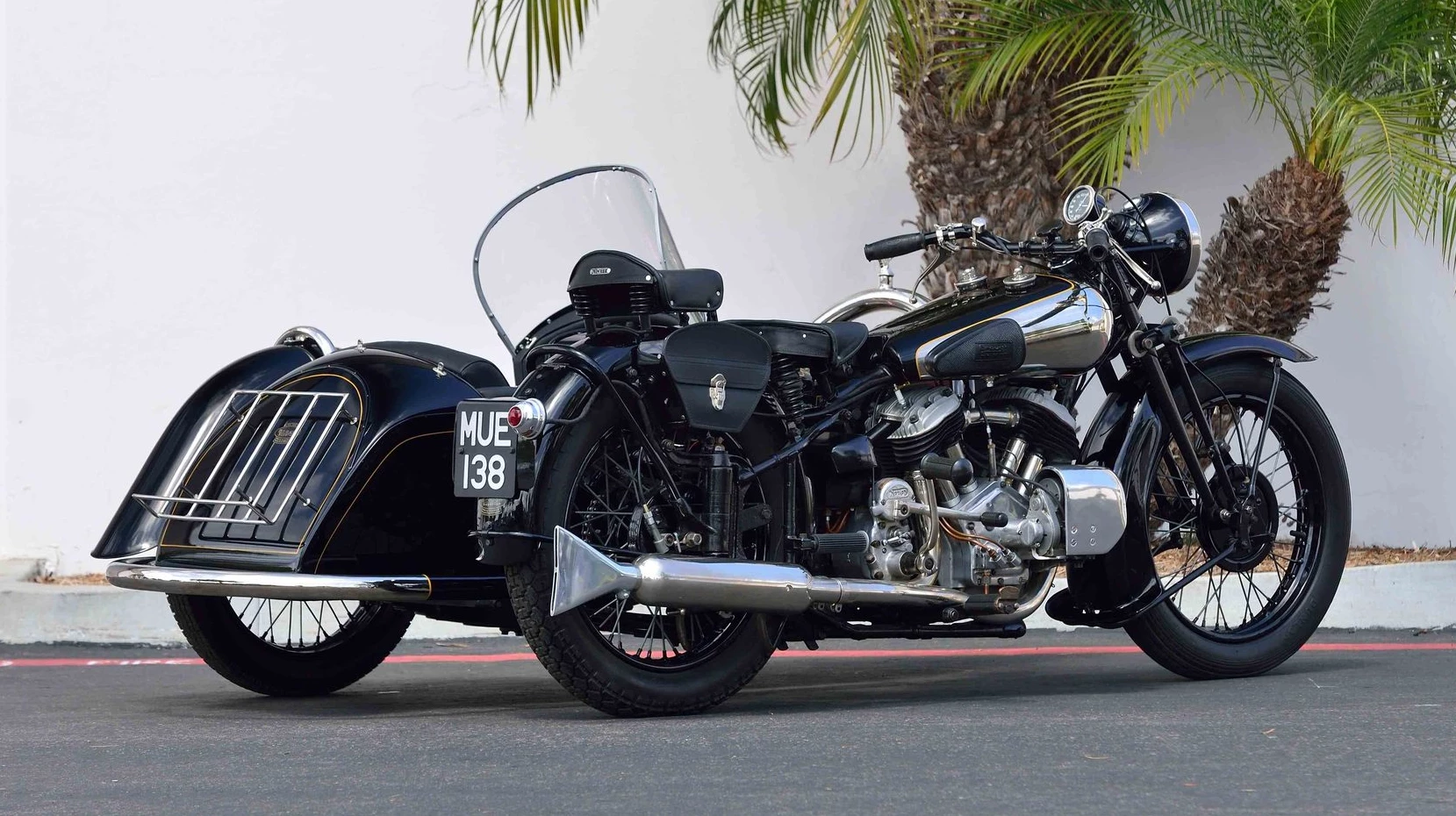 This 1939 Brough Superior 11-50 outfit fetched the equal highest price paid for a motorcycle in Monterey Car Week 2016, and despite that, a bargain. Part of the Venter Collection, fully documented and the very first (Serial #101) Alpine sidecar. It was estimated to sell for between $275,000 and $350,000. More pics in the gallery.