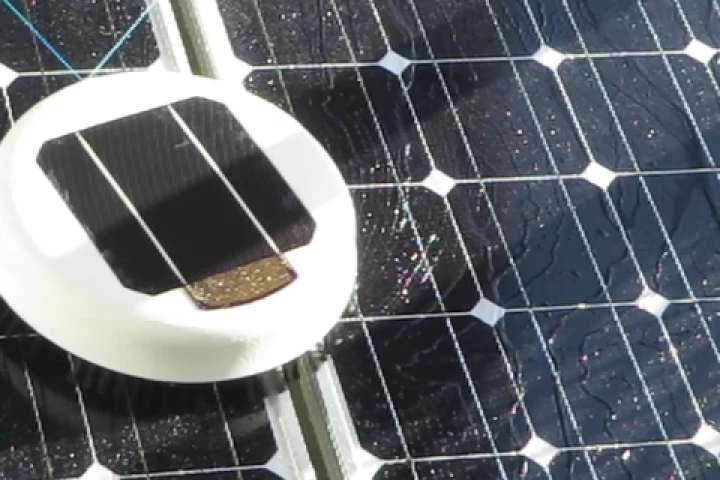 Scrobby is an autonomous robot prototype designed to keep domestic solar panels clean and clear