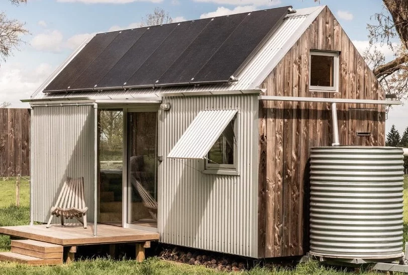 Kererū Retreat features an off-grid system, which includes rooftop solar panels