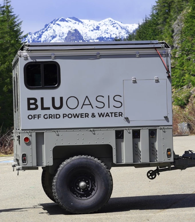 BluOasis builds its power/water system into a military-spec trailer for go-anywhere power and water generation