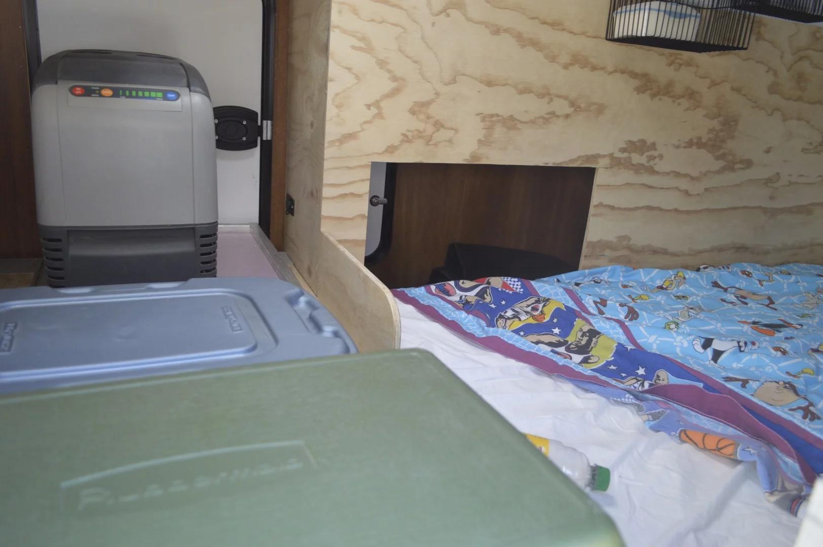 The show Trekken model includes a mattress for snug sleeping quarters