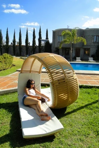 Loopita loops overhead like a rollercoaster, creating an intimate lounge perfect for couples