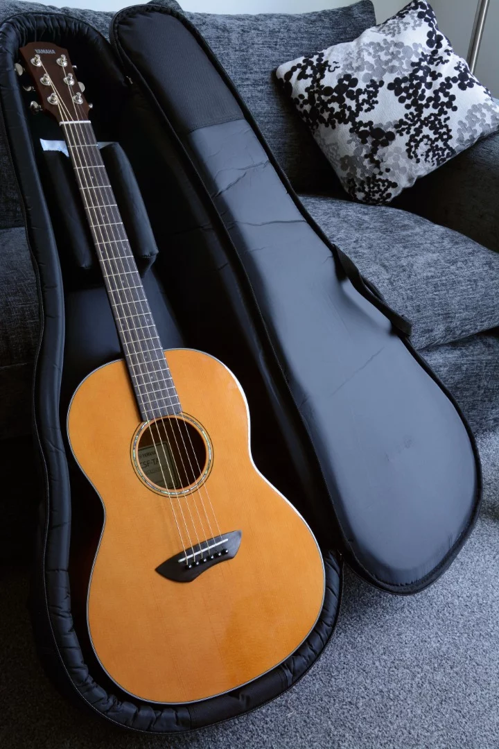 The CSF-TA parlor acoustic comes with a plush gig bag