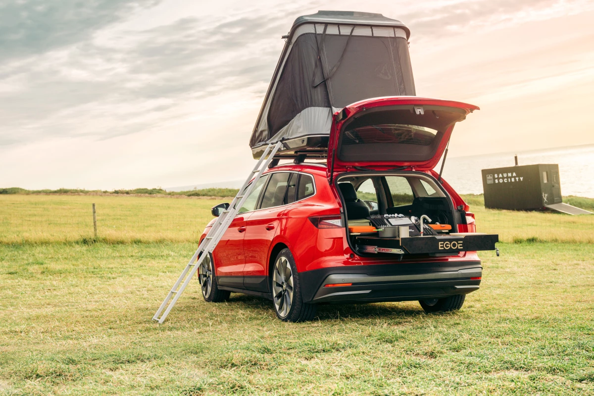 Skoda explores the concept of a modular electric micro-camper based on its first all-electric SUV