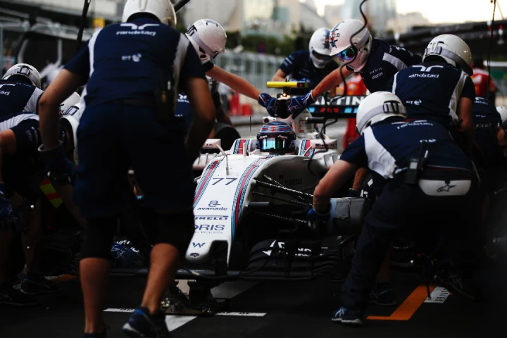 Felipe Massa in the pits at Baku